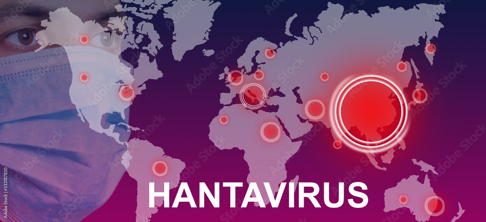 Fototapeta premium Page with word Hantavirus. Medical concept.