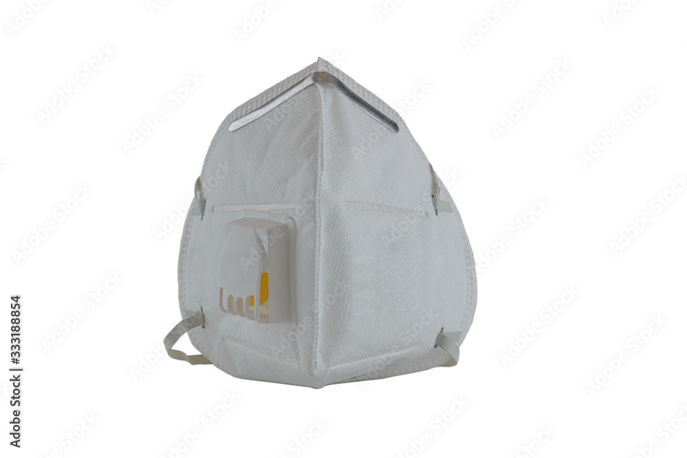Protection respirator mask, Ecology, air pollution, Environmental ,Virus ,Dust and smoke protection with small on white background Protection respirator mask, Ecology, air pollution, Environmental ,Virus ,Dust and smoke protection with small on white background