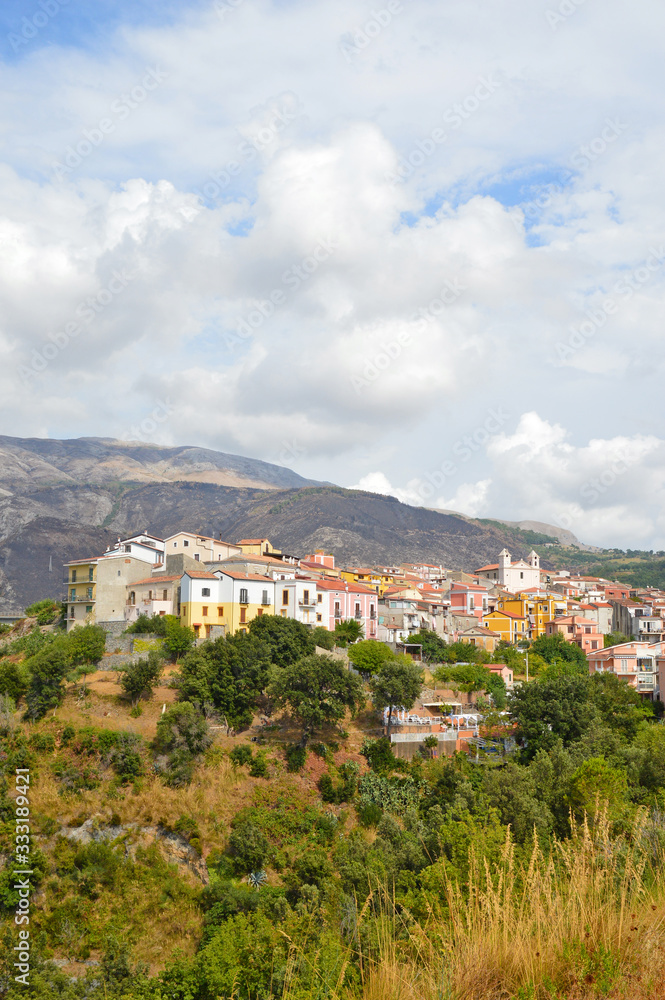 A village in the mountains of the Calabria region in Italy