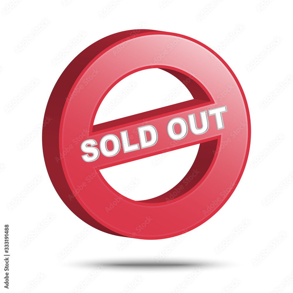 sold out banner . 3D vector illustration . sold out banner . 3D vector illustration .