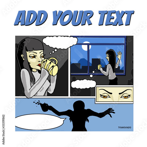 Girl on comic without text