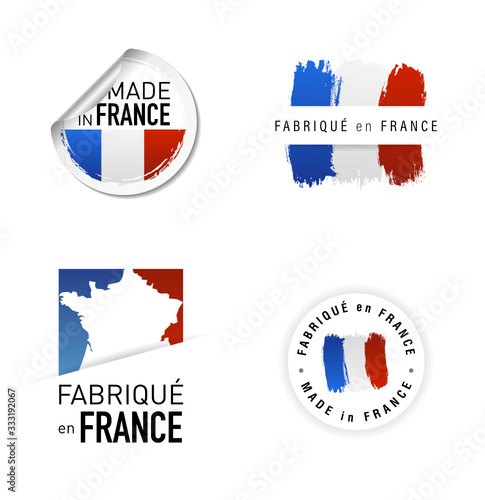 Set de quatre logos et label pour vos produits fabriqués en France.