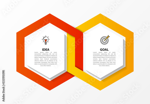 Infographic design template. Creative concept with 2 steps
