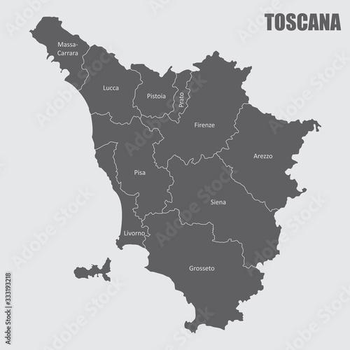 Tuscany administrative map