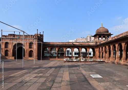 Bhopal, Madhya Pradesh/India - January 17, 2020 : Interior of Moti Masjid or Moti or Pearl Mosque