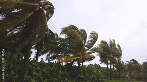 rain and wind and really bad weather conditions during a cyclone on the island of Mauritius, Mauritius, merville beach