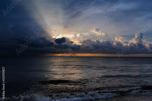 Dark blue ocean / Dark blue ocean with dramatic sky. © ub-foto