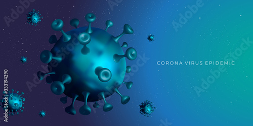Deadly Flying Corona Viruses spreading Pandemic Disease, 3D Vector Object Illustration of virus sickness