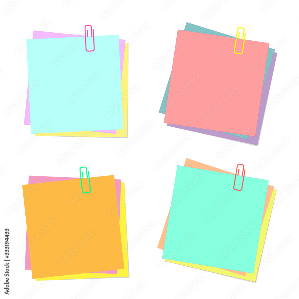 colorful stickers with paper clip colorful stickers with paper clip