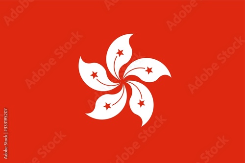 Hong Kong Flag Vector - Hong Kong Official Flag Vector Original Size Ratio and Color © octopusaga