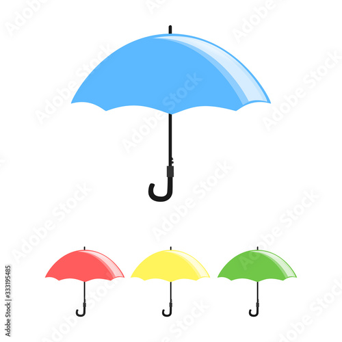 Umbrella icon isolated on white. Stock vector illustration in flat style