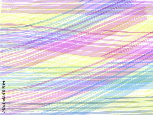 Simple plaid background made of blue, violet and yellow stripes mixed together.
