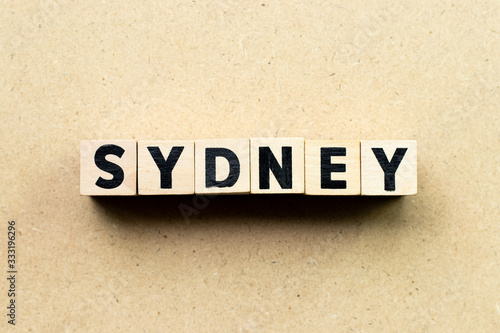 Letter block in word Sydney on wood background © bankrx
