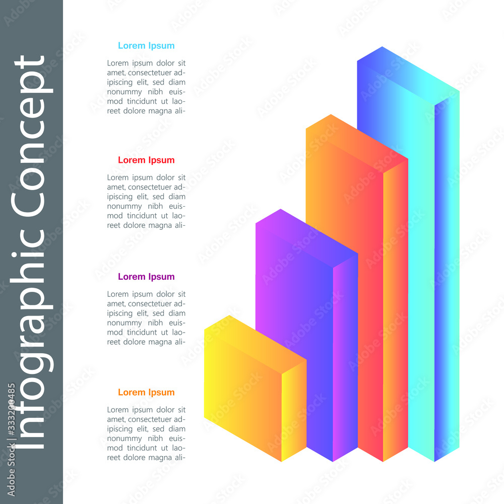 Info graphic bar chart design template can be used for workflow layout, diagram, number options with 4 options. Info graphic bar chart design template can be used for workflow layout, diagram, number options with 4 options.