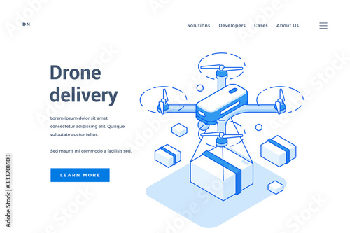 Web banner for modern drone delivery service