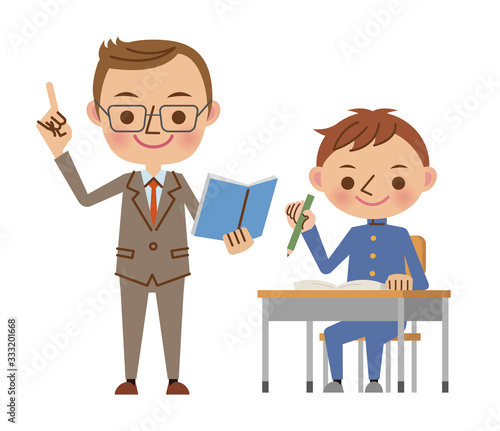 男性教師と男子中学生（高校生）