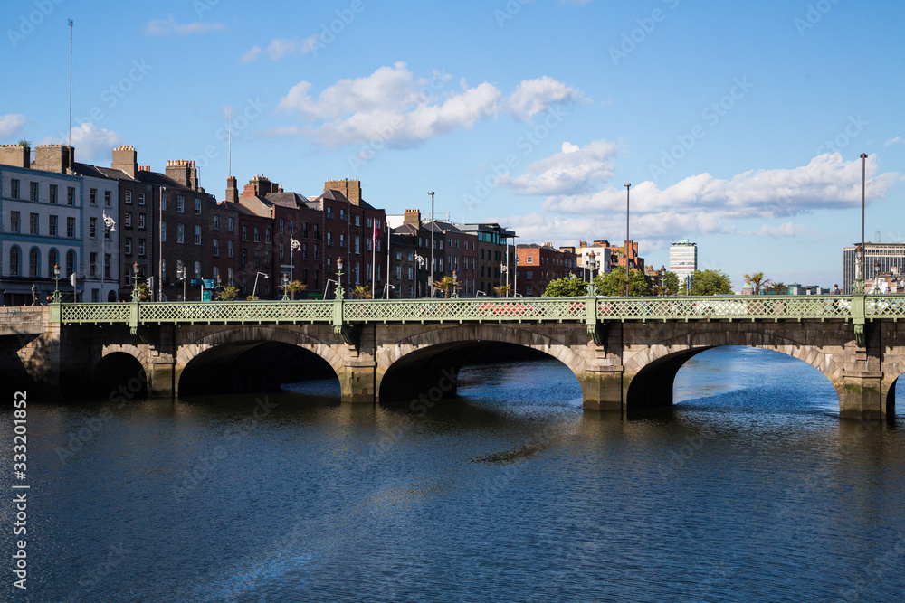 A view along the quays in Dublin City, Ireland A view along the quays in Dublin City, Ireland