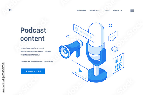 Web banner for interesting podcast content advertisement