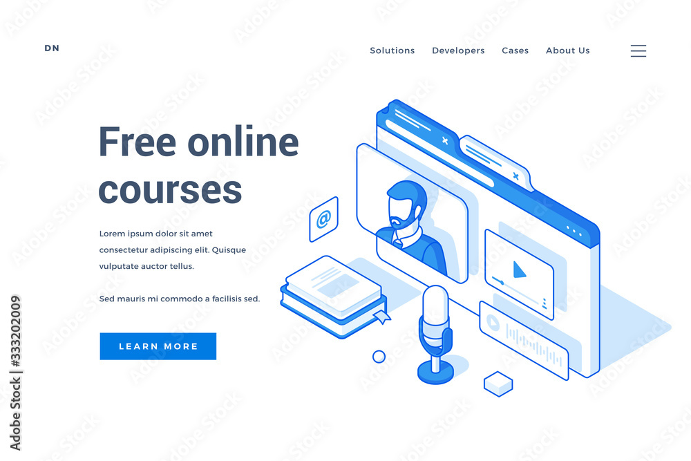 Fotografie Internet site offering online courses for free