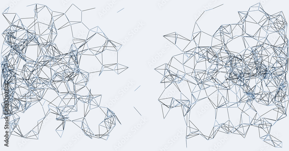 Obraz premium Procedural Network Mesh Art background illustration