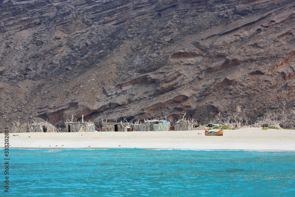 Fishing village on the beach of Socotra island, Yemen