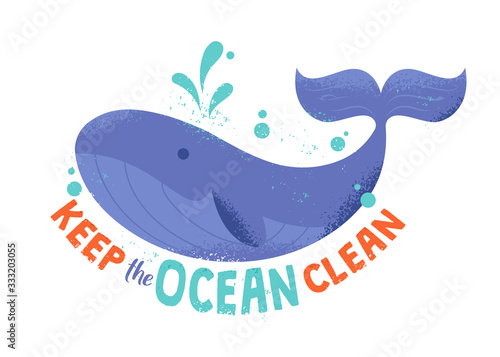 whale in ocean with message