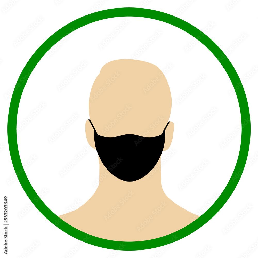Vector of A Man Wearing a Protective Mask to Protect Covid-19 or Corona Virus Outtbreak