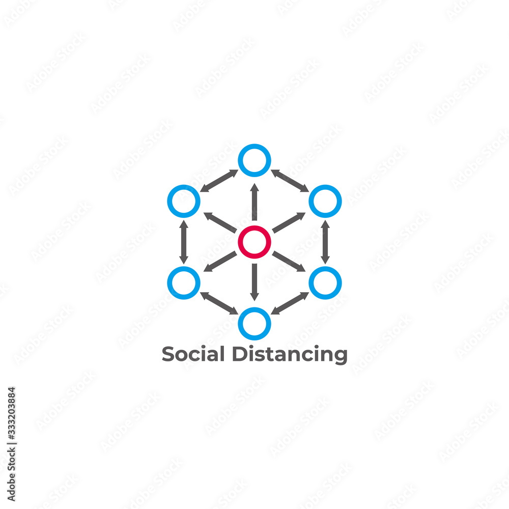 pandemic social distancing abstract design symbol vector pandemic social distancing abstract design symbol vector