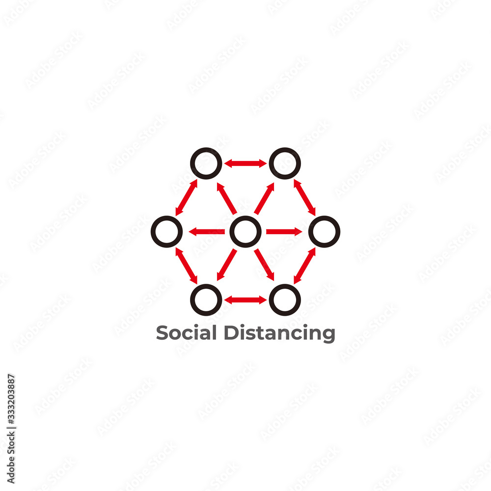 pandemic social distancing abstract design symbol vector pandemic social distancing abstract design symbol vector