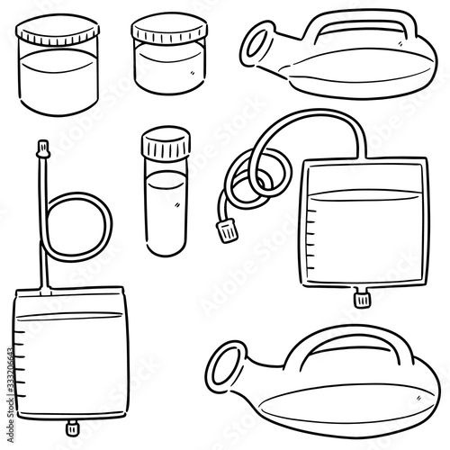 vector set of urine storage container