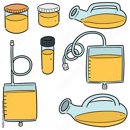 vector set of urine storage container