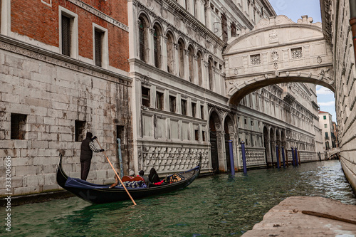 gondolas on grand canal in venice