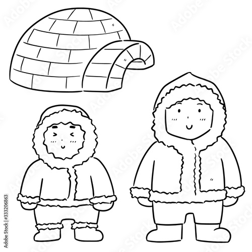 vector set of eskimo