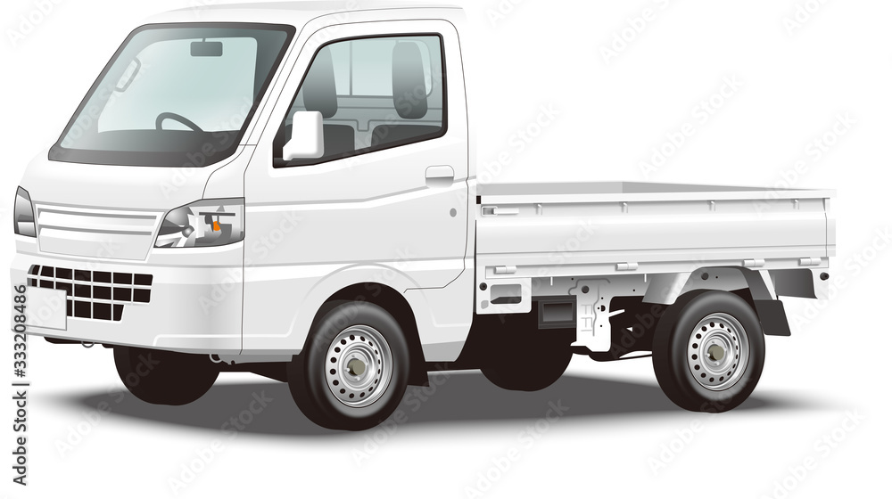 car illustration mini truck business car coloring base 自動車イラスト 軽トラック 軽自動車
