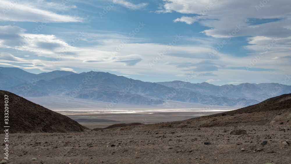 cars in the middle of the death valley desert, california
