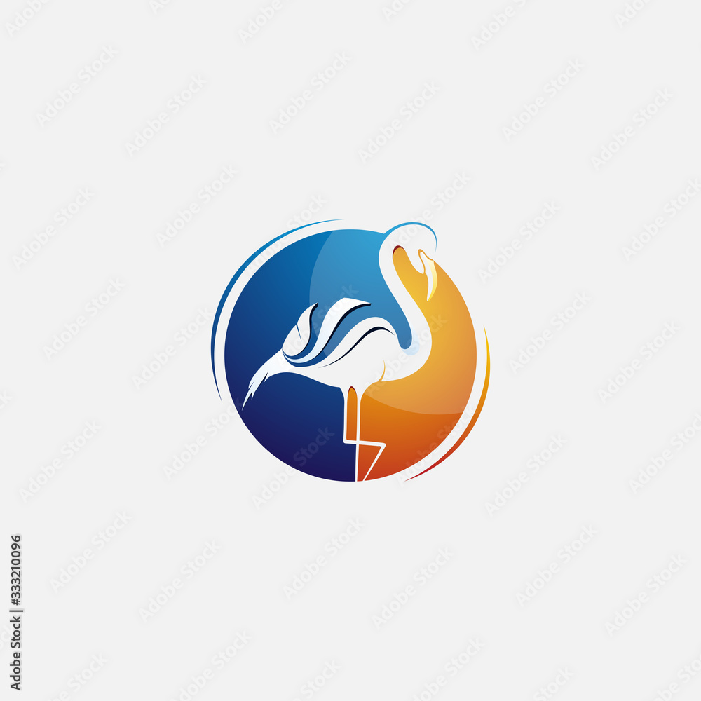 Fototapeta premium Logo design colorfull animal flamingo