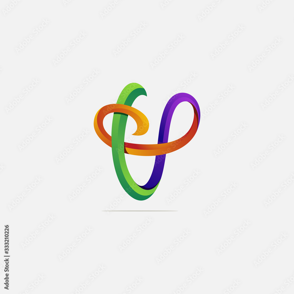 Logo design colorfull initials v Logo design colorfull initials v
