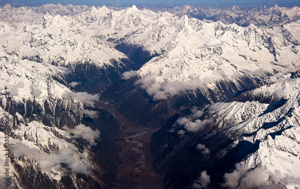 Aerial Himalaya mountain in Tibet