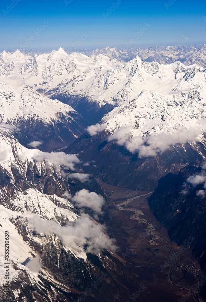 Aerial Himalaya mountain in Tibet