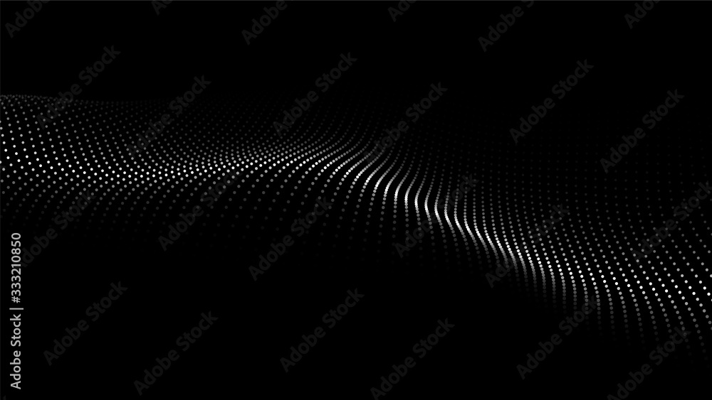 Vector abstract technology background. Big data visualization. Digital dynamic wave on dark background. Vector abstract technology background. Big data visualization. Digital dynamic wave on dark background.