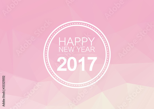 Happy New Year on triangles low poly background