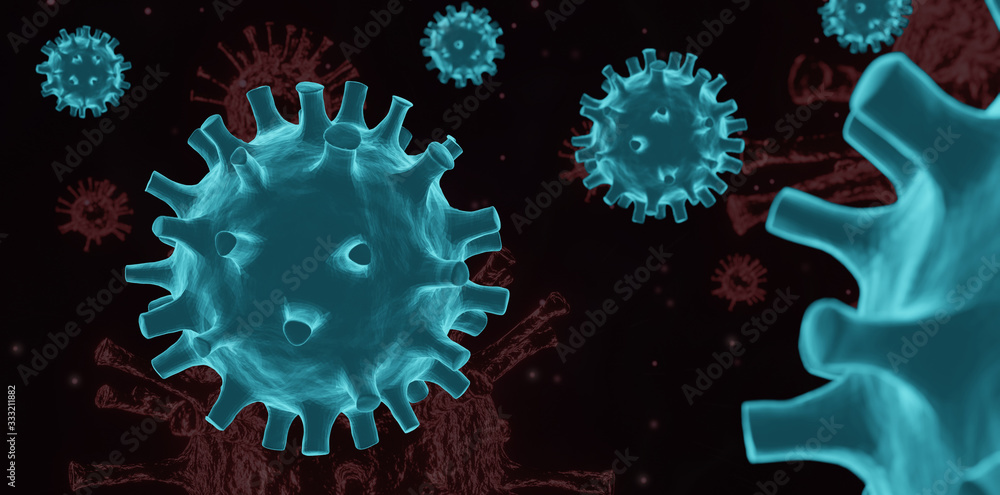 3D rendering of Coronavirus model. Covid-19 3D rendering of Coronavirus model. Covid-19