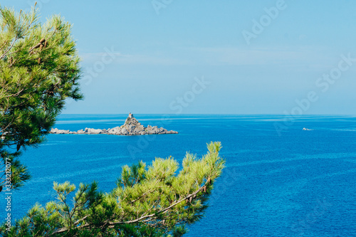 Beautiful view of rocky island in blue Adriatic sea