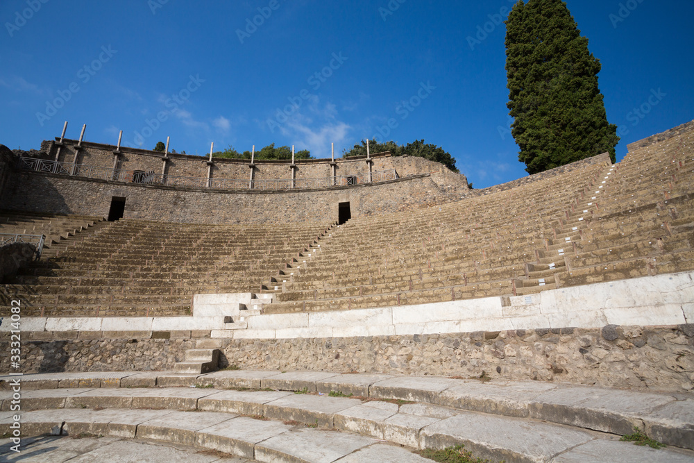 The world famous ruins of the ancient Roman town of Pompeii in Italy