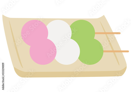 三色団子と角皿のセット