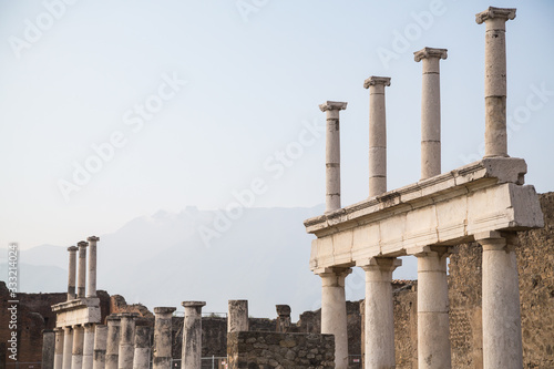 The world famous ruins of the ancient Roman town of Pompeii in Italy