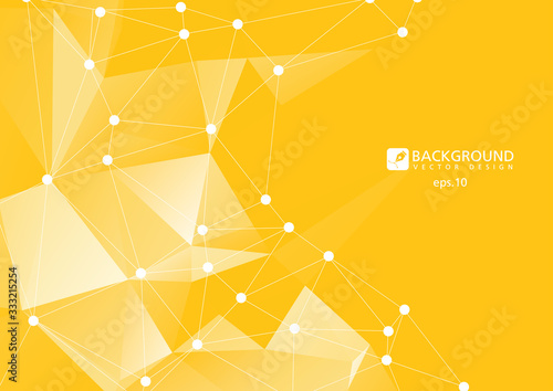 Yellow abstract geometric rumpled triangular low poly style vector illustration graphic background