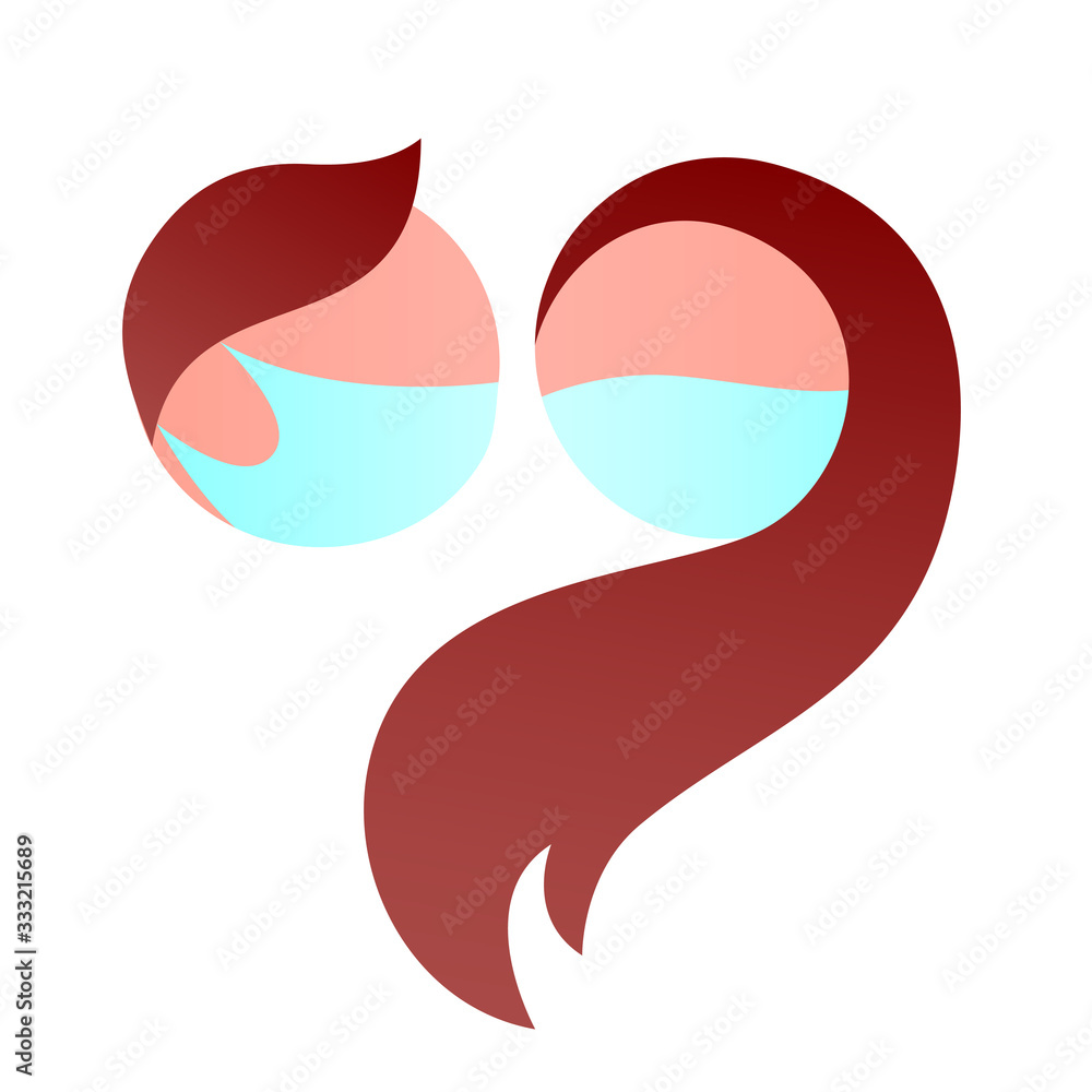 Simple logo with a man and woman in love. Drawn heads. Vector isolated illustration. Simple logo with a man and woman in love. Drawn heads. Vector isolated illustration.