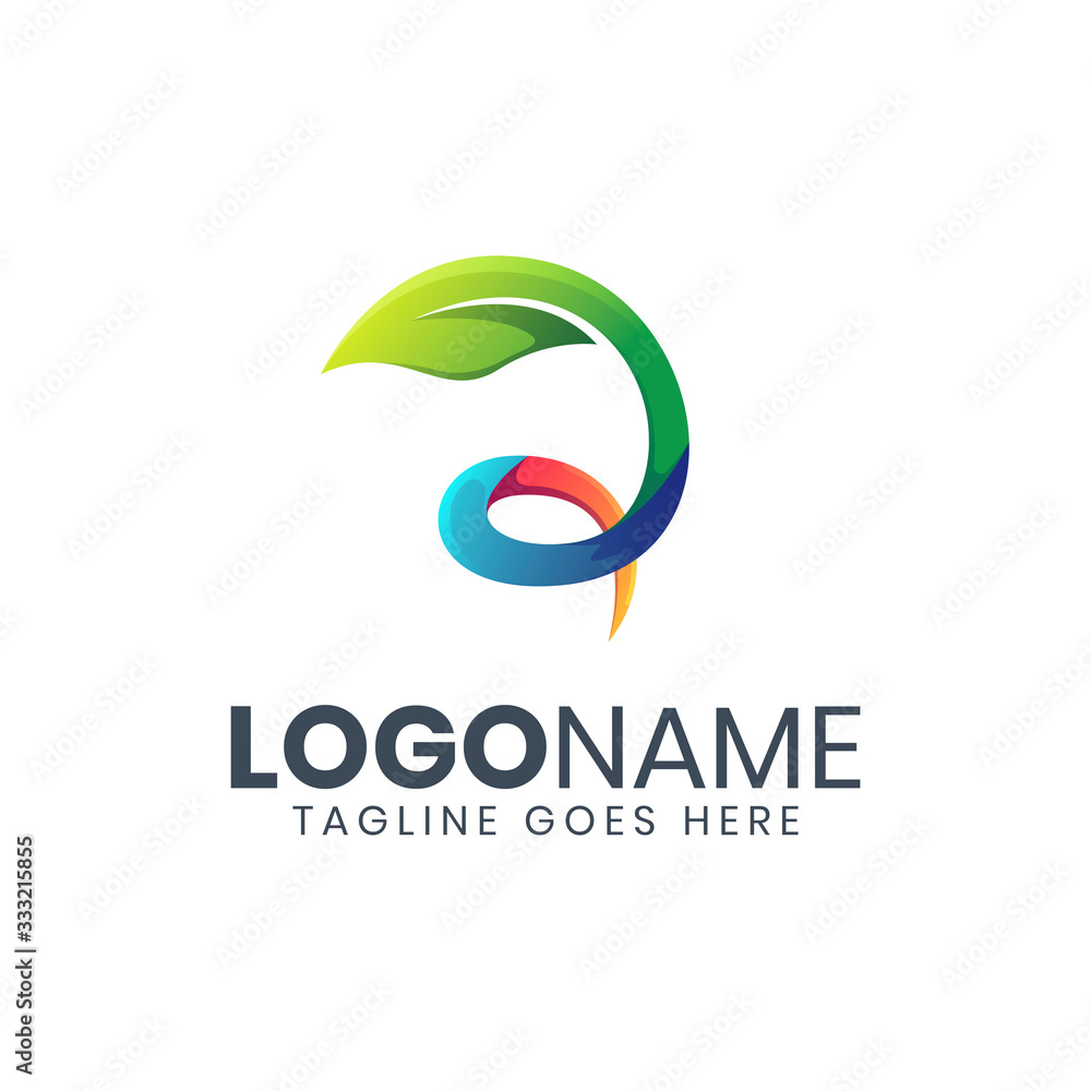 Modern leaf letter a logo design Modern leaf letter a logo design