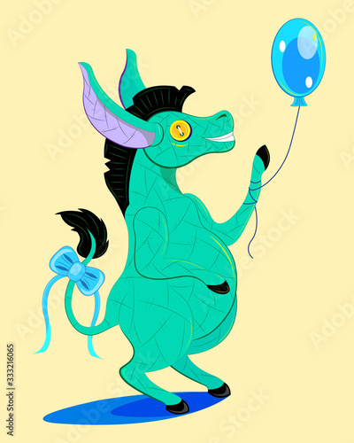 Fun toy donkey with a ball
